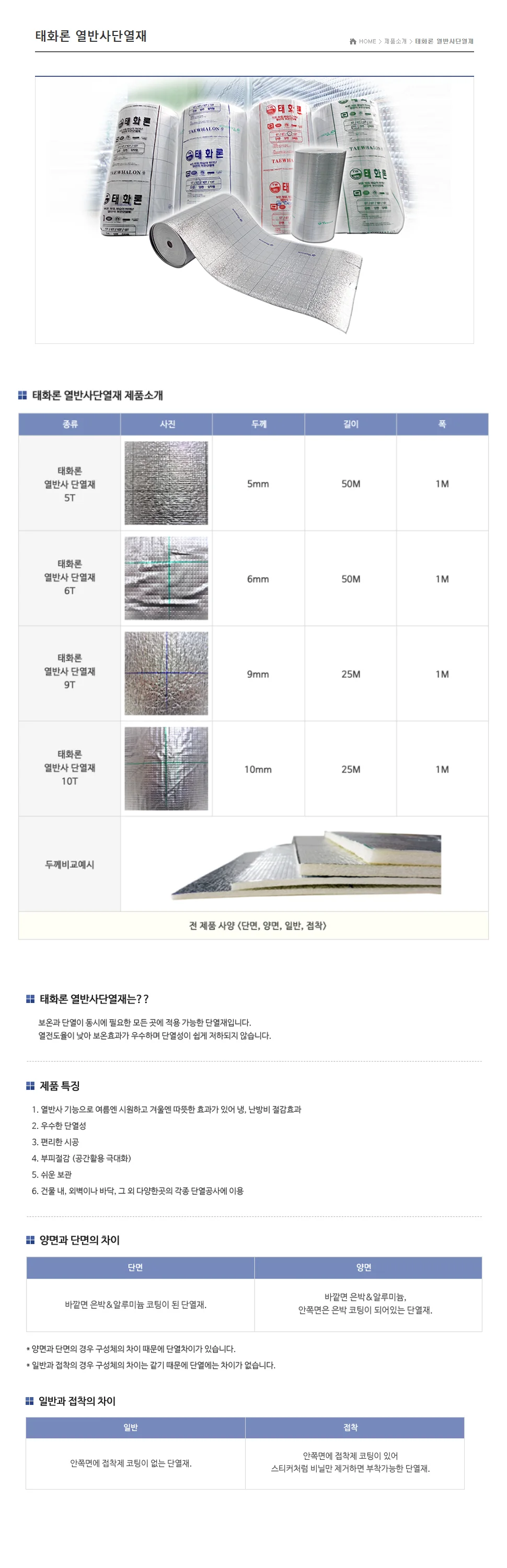 은박단열재 1M×25M×10T 상세 1